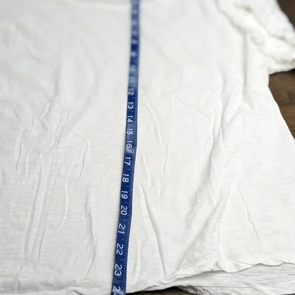 Short sleeved top cream blouse, fringe, XL - Picture 7 of 7